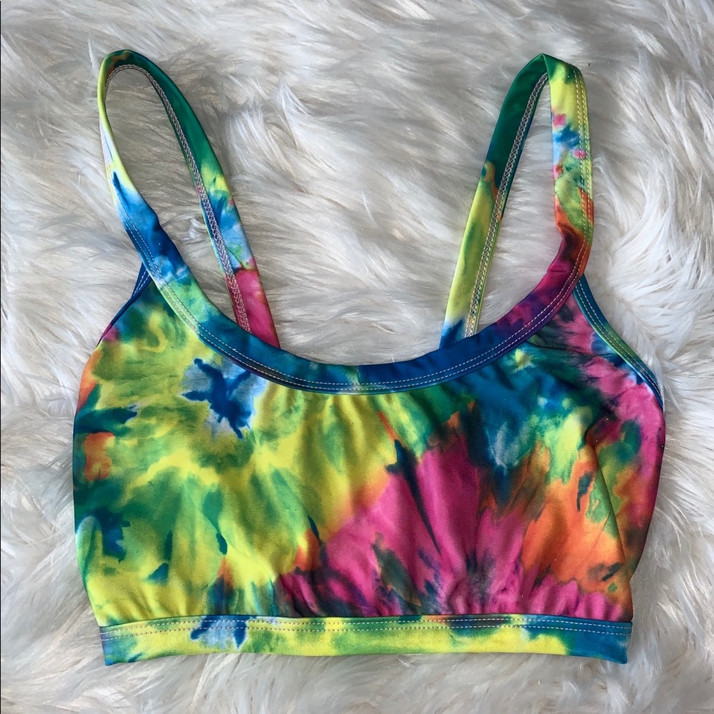 Rainbow festival crop top
